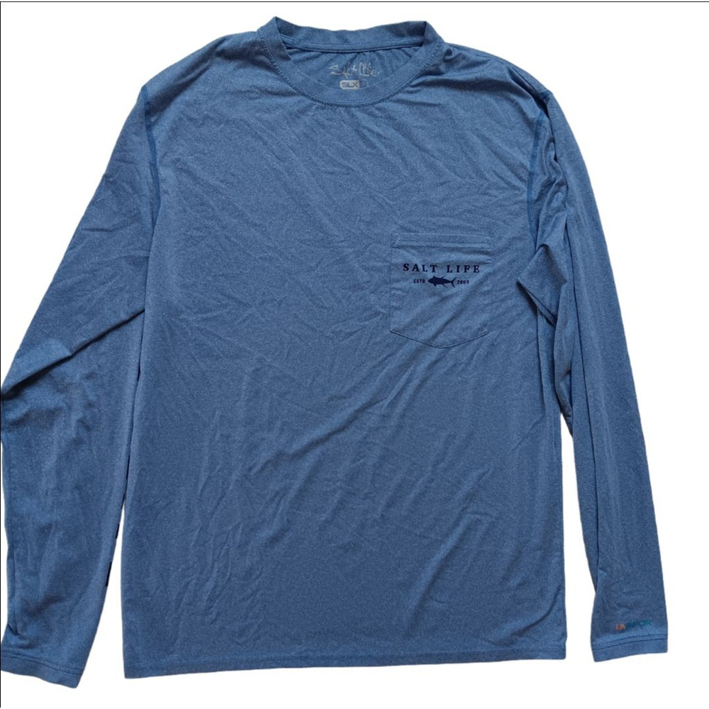 Men's Salt Life Long Sleeve T-Shirt Size S Blue